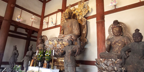 喜光寺に里帰りした奈良大学所蔵・四天王像